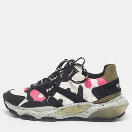 Valentino Multicolor Suede And Fabric Camouflage Lace Up Sneakers Size 40 1215845