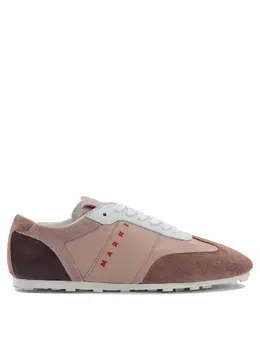 Marni-Leather Sneaker With Logo Sneakers & Slip-On Rosa-Donna 52622439678292