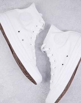 Белые однотонные кроссовки Converse Chuck Taylor All Star Hi 201956594 | white